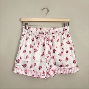 Peach Love California Pink Lily Floral Pajama Shorts Sz S